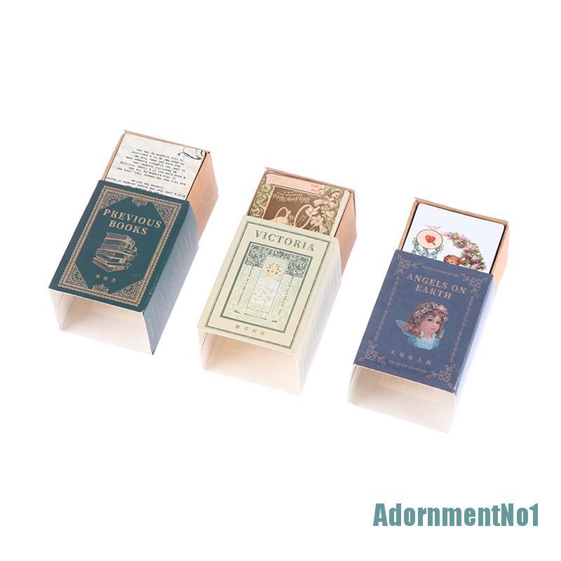 (Adornmentno1) 100pcs / Kotak Kertas Kraft Vintage Motif Cerita Untuk Scrapbook / Diary