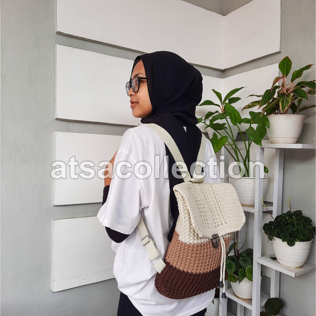 Tas Ransel Rajut 3 Warna ATSACOLLECTION