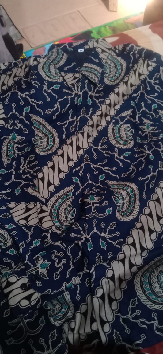 Parang Jodo Biru Kemeja Batik Pria Full Furing Bahan Katun Halus Baturaden