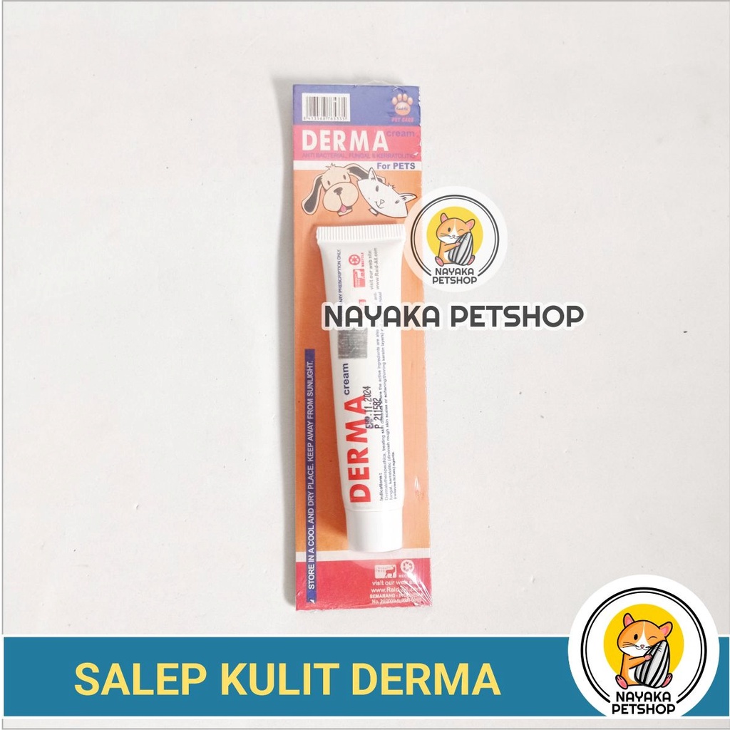 Obat Jamur Kucing Derma 15 gr Salep Kulit Anti Bakteri Kelinci Krim Infeksi Gatal Hamster