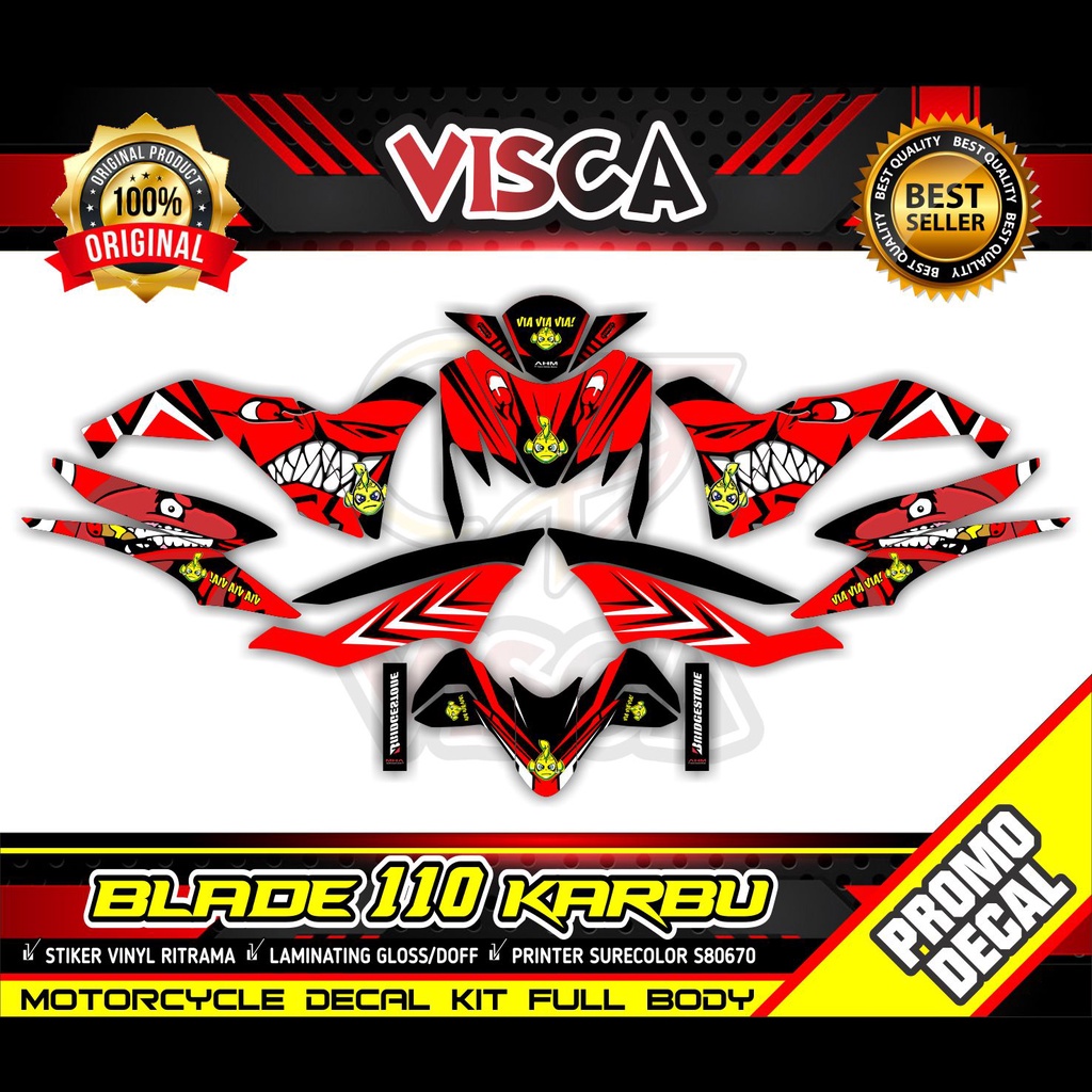 Decal Blade 110 Old Full Body Stiker Motor Blade 110 Full Body Striping Blade 110 Variasi Shark