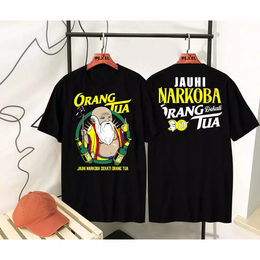 Kaos Pria Atasan Distro T-Shirt Kaos Orang Tua Anti Narkoba
