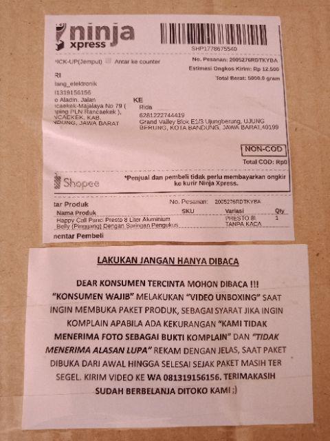 Happy Call Panci Presto 8 Liter Aluminium Belly (pinggang) Dengan Saringan Pengukus
