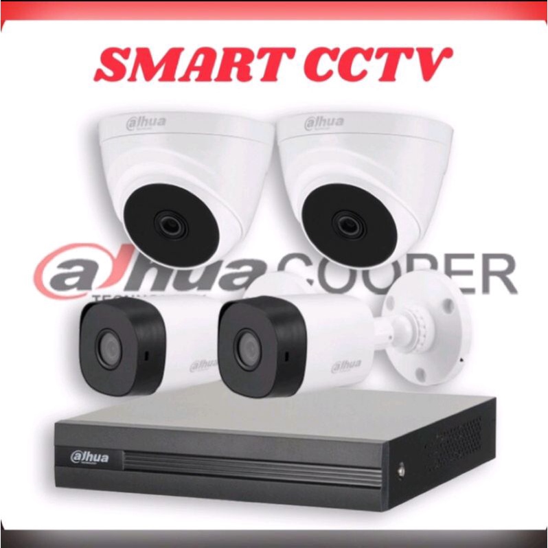 PAKET CCTV DAHUA 2MP 4 CHANNEL 4 KAMERA GARANSI RESMI 2 TAHUN