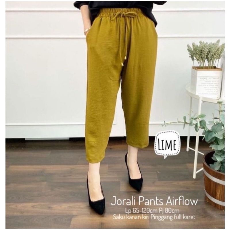 Celana Baggy Pants Bahan Airflow Crinkle - Jorali Pants / Risti Pants