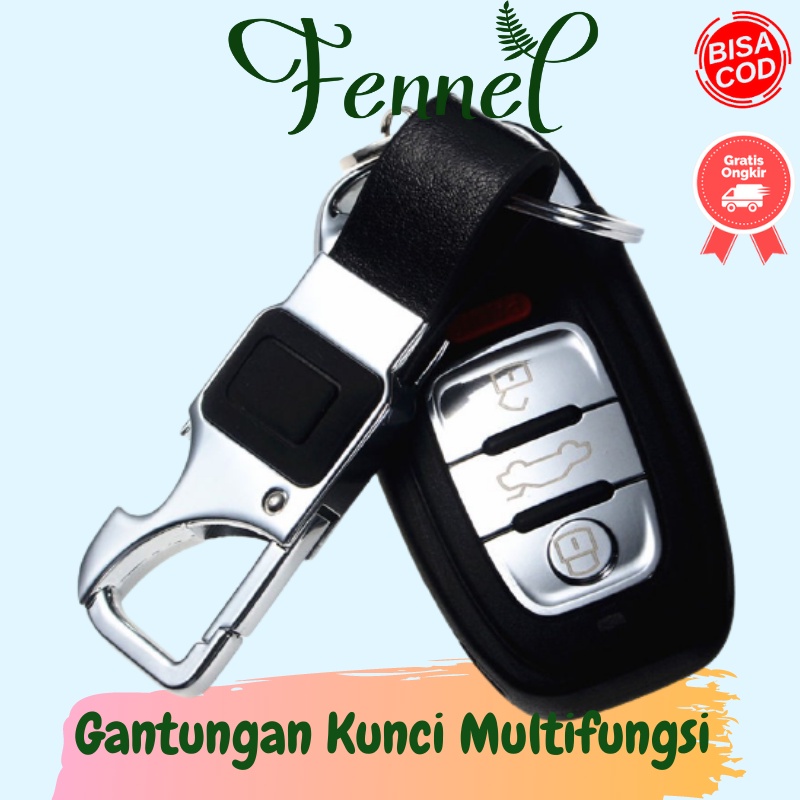 Gantungan Kunci Mobil Multifungsi PU Leather - BA0700