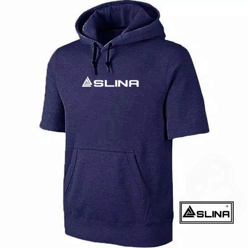 ASLINA Hoodie pria lengan pendek sweater wanita original