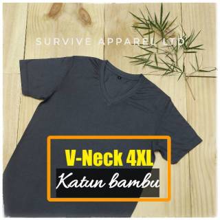  Kaos  polos  Vneck katun  bambu  ukuran 4XL TERMURAH Shopee 