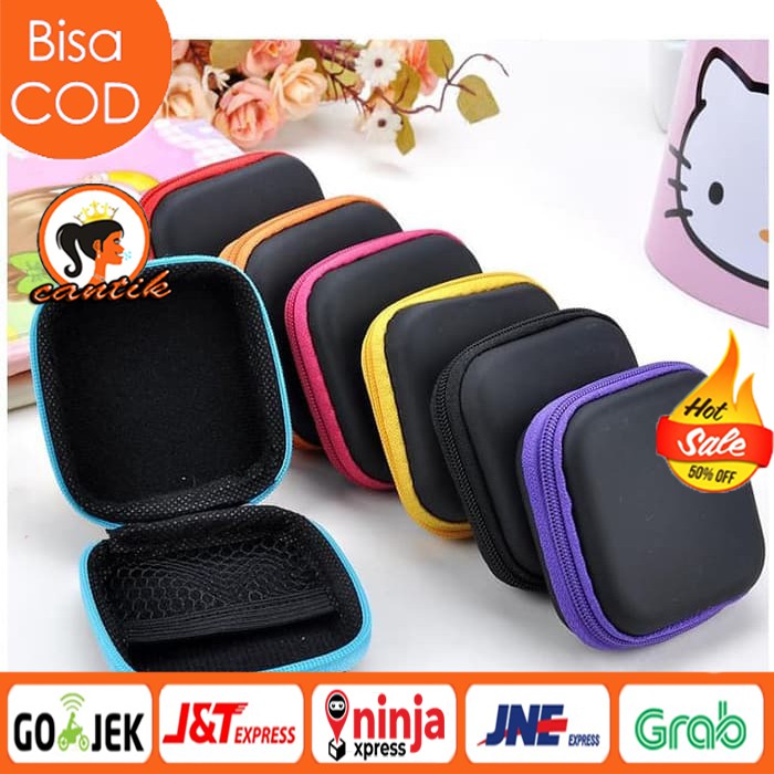 POUCH PERSEGI PENYIMPANAN HEADSET / DOMPET HEADSET / TAS KUNCI SERBAGUNA / TRAVEL ORGANIZER