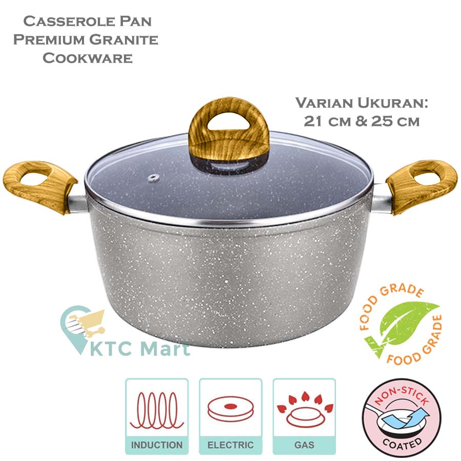 KTC Mart - Casserole Granite Pan Anti Lengket Premium Cookware Marble