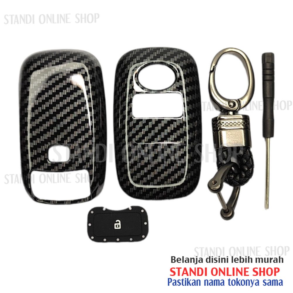 Cover Smartkey Sarung Kunci Carbon Case Toyota Agya Avanza Raize Veloz