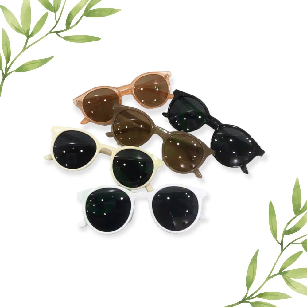 KACAMATA OVAL KOREA HITAM KEKINIAN