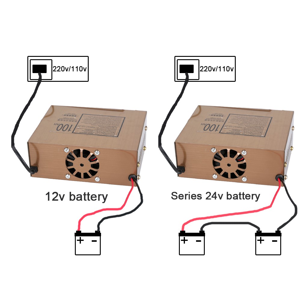 Alat Charger Aki Mobil Lead Acid Smart Battery Charger 12V/24V 100AH - MF-2C