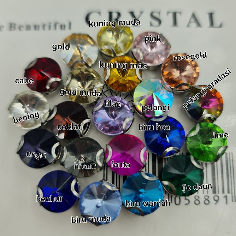 BATU SWAROVSKI SUPER CANGKANG BULAT kataloq 2/2 perBUTIR