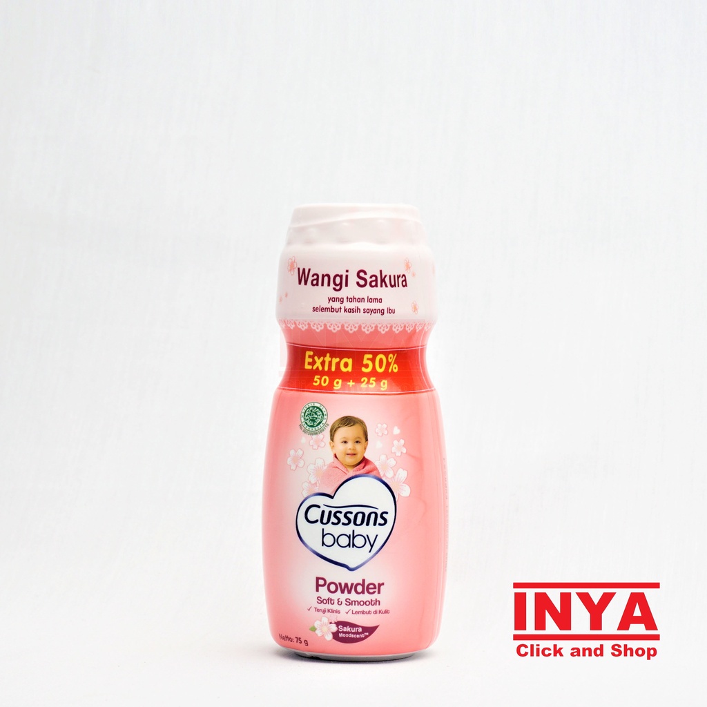 CUSSONS BABY POWDER SOFT AND SMOOTH SAKURA 75gr - Bedak Bayi