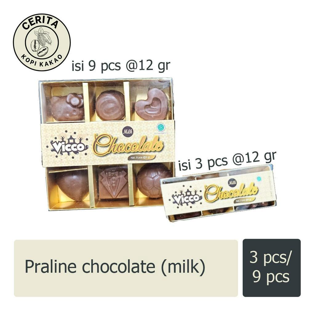 Vicco Java - Praline milk chocolate (cokelat pralin) 3 pcs / 9 pcs - Puslitkoka