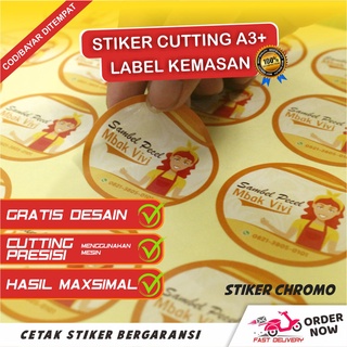 Stiker Produk Makanan Minuman Usaha Online Shop Desain Custom Sticker Label