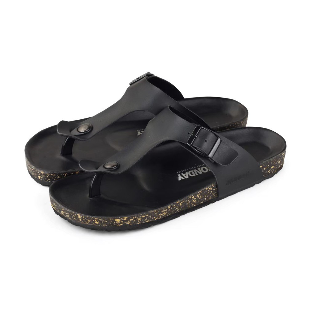 ASTA BLACK - Sandal Jepit Kasual Pria Cowok Sandal Jalan Santai Sendal Casual Original