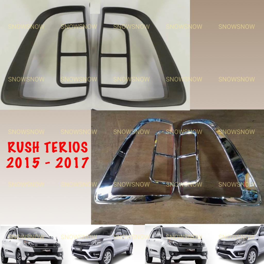 Garnish Lampu Belakang New Rush Terios 2015 2017 Hitam Chrome