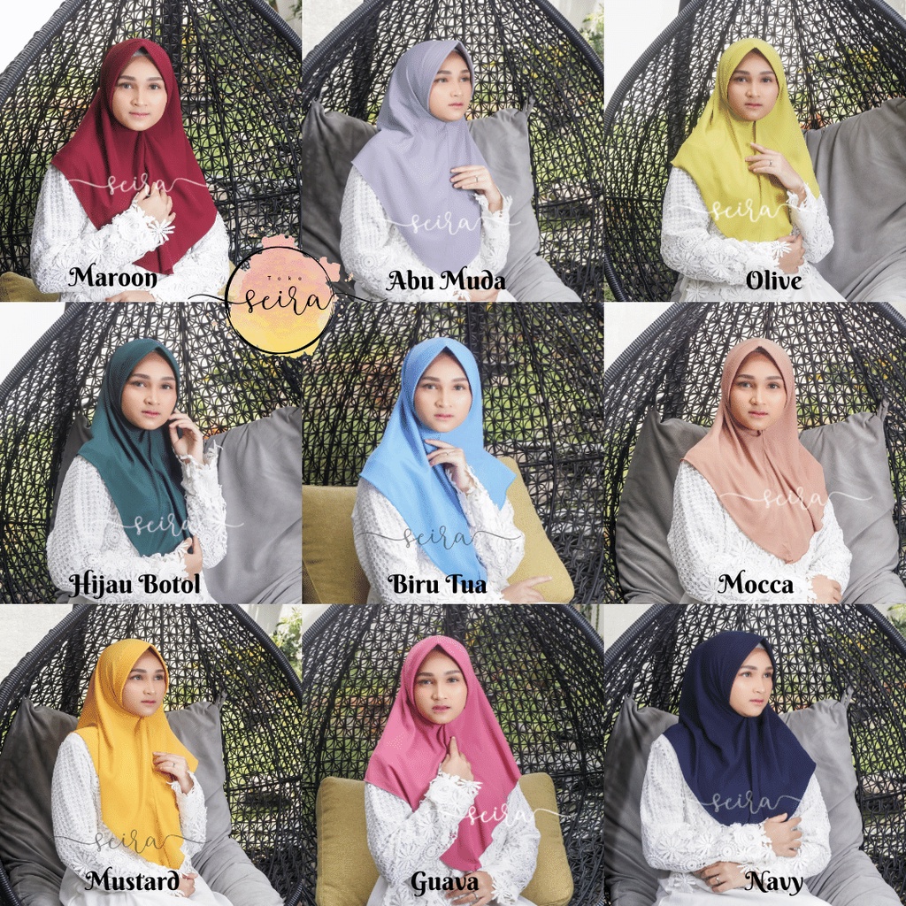 [BISA COD] Khimar Pet Antem Jilbab Simple Kerudung Pet Hijab Instant Wolfis Instan - Zhafira