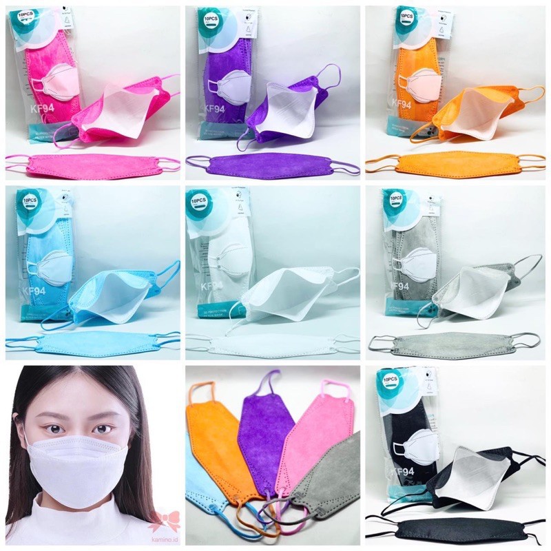 MASKER KF94 WARNA KOREA EV0 EARLOOP 4PLY 3D PROTECTION PLUSMED 1 PACK ISI 10 PCS
