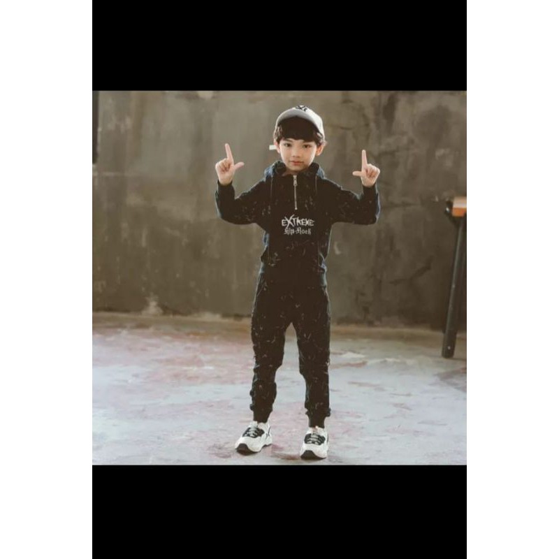 Setelan hoodie anak cowok import premium, usia 4-6 th