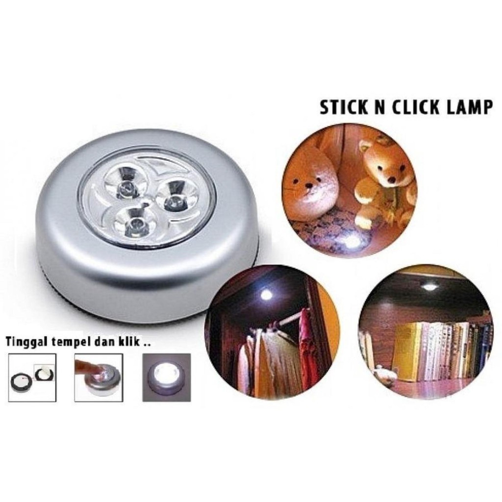 Lampu Emergency Darurat LED Tempel Stick and Click Serbaguna Super Praktis Multifungsi Murah Indoor Outdoor Baterai