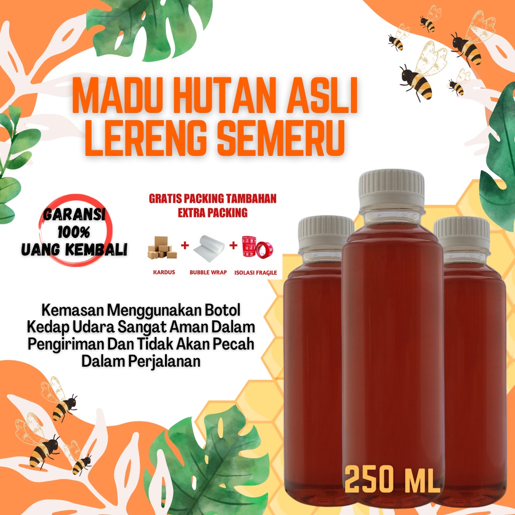 

Madu Hutan Asli Murni 100% Madu Hutan Asli Lereng Semeru 250ml Natural Produk Ara green Shop