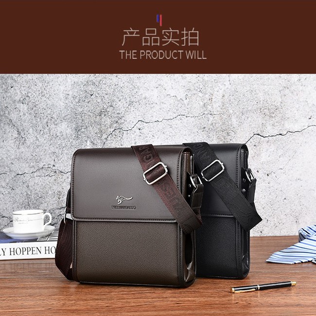 [ORIGINAL] Yueskangaroo Tas Selempang Kulit Import Pria Korean Style Men's Shoulder Messenger Bag