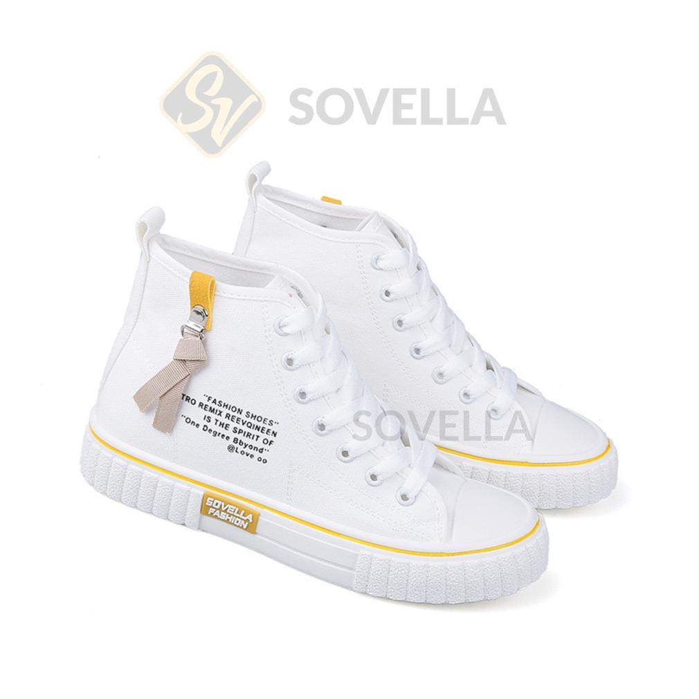 SOVELLA Harley Sepatu Sneakers Tinggi Kanvas Kasual Wanita Import