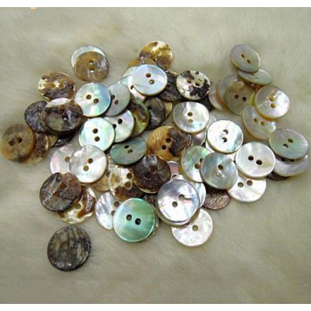 Shell Buttons Two Holes - Round Style (10 pcs)