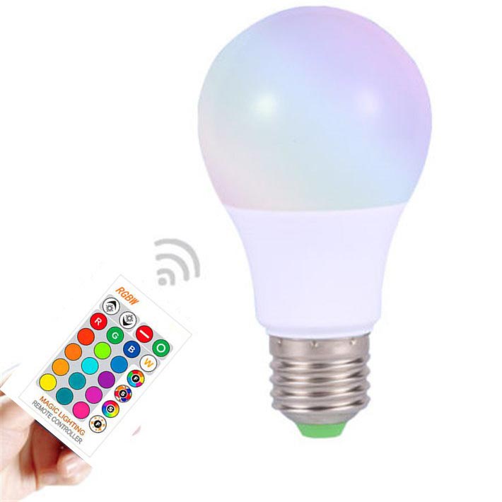 Lampu Bohlam RGB dengan Remote Control E27 3W - B2 - 7RLL04WH White