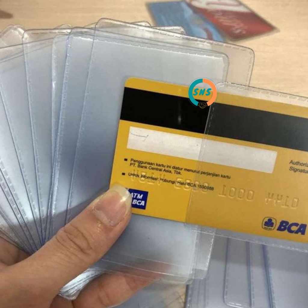 SNS Pelindung Kartu Cover Plastik Pelindung Ktp Sim Atm Bpjs E-Money Kartu Kredit