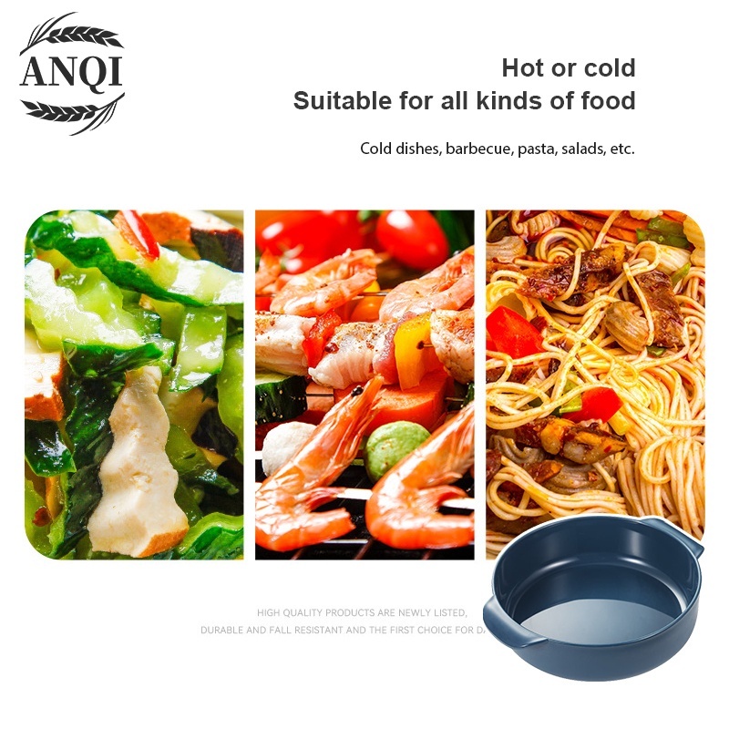 ANQI 1888 Mangkuk Binaural Wheat Straw Mangkuk Makan Plastik Bowl Warna-Warni VS-81