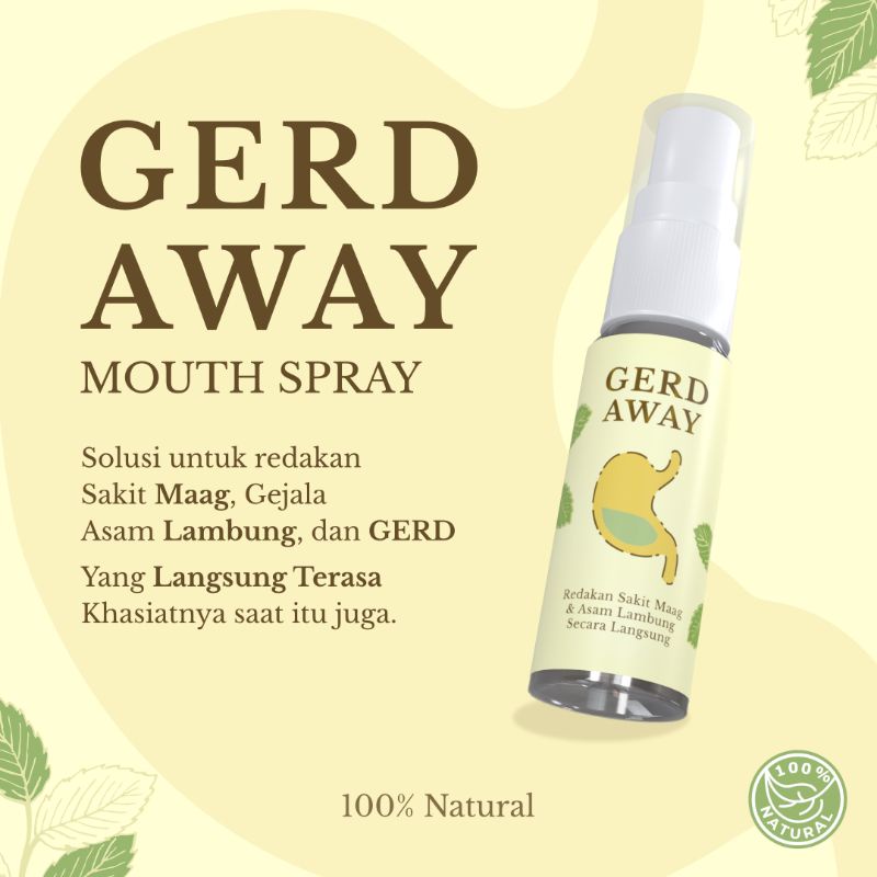 

GERD AWAY Mouth Spray - Obat Herbal Lambung Sakit Maag 100% Natural - Redakan Asam Lambung Secara Langsung - by Hegar Natural
