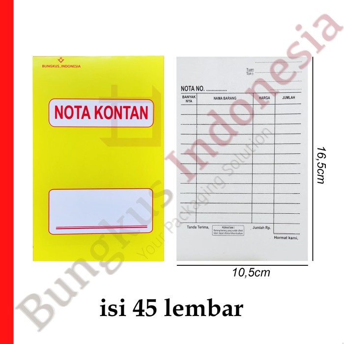

Buku Nota Nota Kontan Rangkap 1 Nota Kontan 1 ply