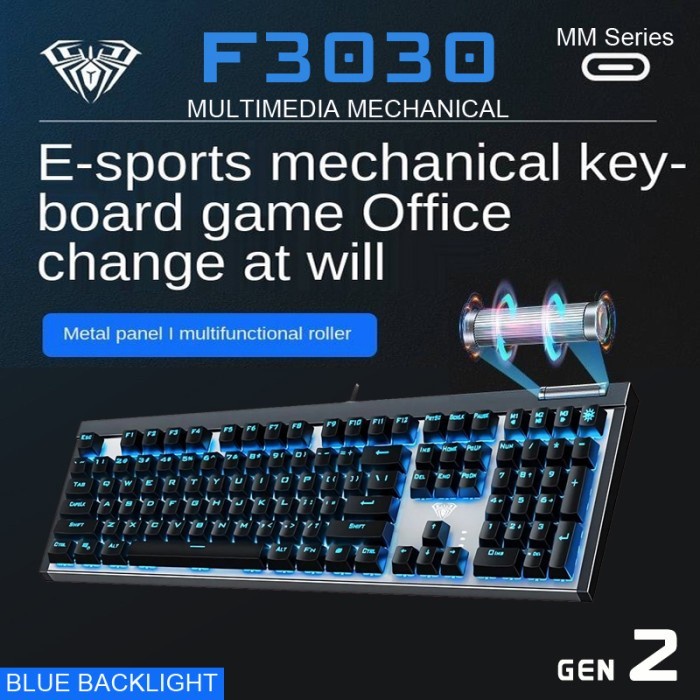 Keyboard Gaming Multimedia Mechanical AULA F-3030- AULA F3030