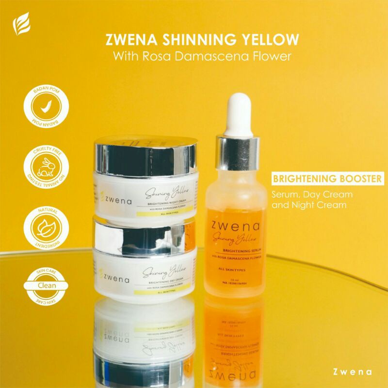 Zwena Paket Instant Brightening Booster || Zwena Shinning Yellow || Skincare Zwena 100% Original