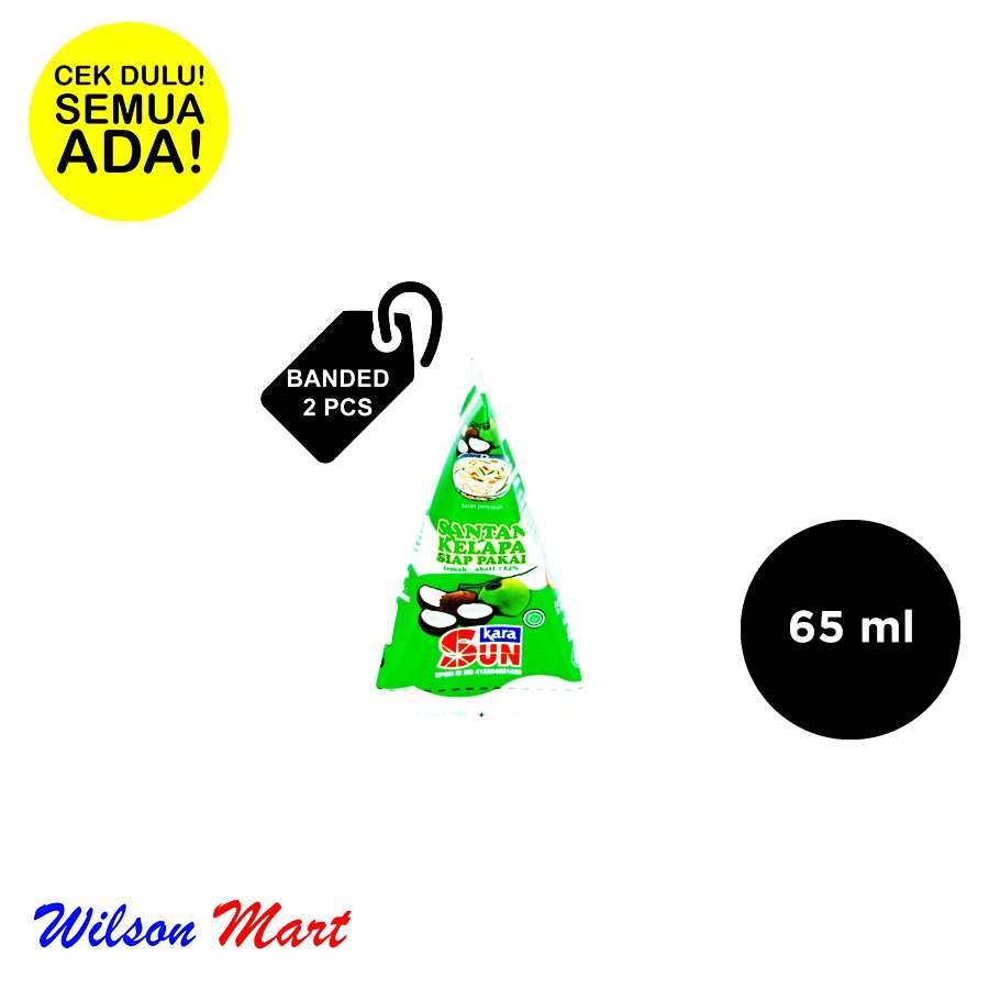 

SUN KARA SANTAN KELAPA SIAP PAKAI 65 ML BANDED 2 PCS