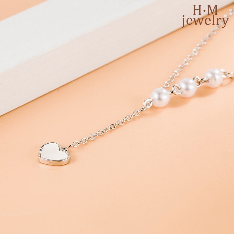 Kalung Mutiara Bentuk Hati Gaya Elegan Untuk Aksesoris