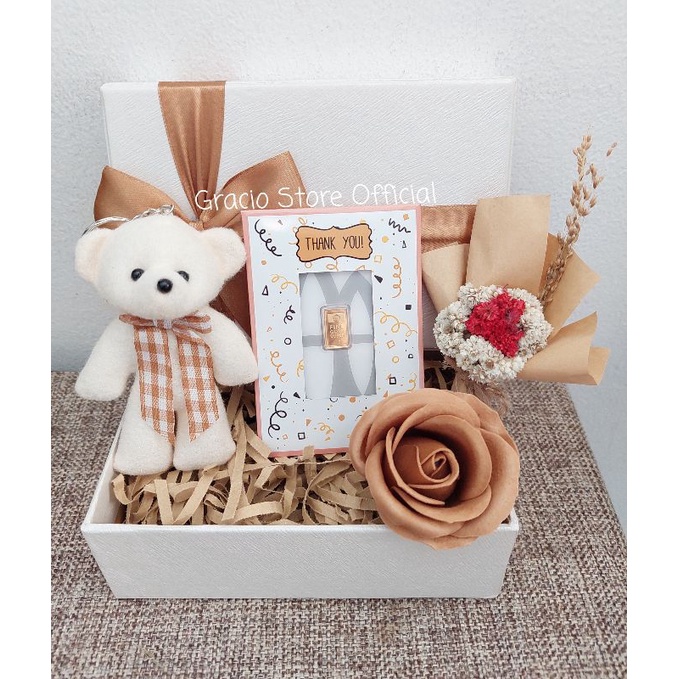 GIFT BOX SPESIAL THANK YOU NUANSA GOLD HAMPERS LOGAM MULIA ANTAM 1 GR
