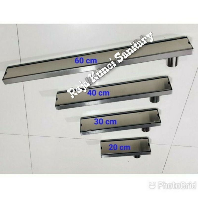 Smart Floor Drain Stainless SUS 304/Tile Insert Panjang 20 Cm/30 Cm/Floor Drain Panjang