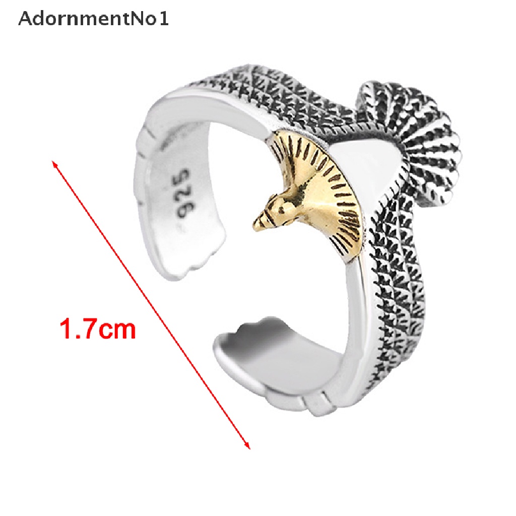 (AdornmentNo1) Cincin Motif Sayap Elang Warna Gold / Silver Untuk Perhiasan Pria / Wanita / Hadiah