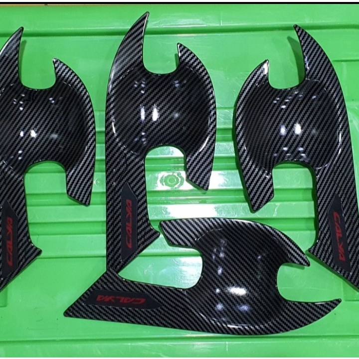 Outer Mangkok Handle Handel Hendel Gagang Pegangan Pintu Carbon Mobil Calya - Aksesori Variasi Mobil