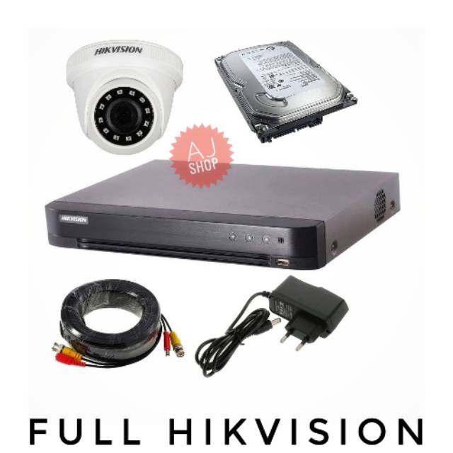 Cctv Hikvision Paket 1 Kamera Indoor 2MP Full HD 1080P Full Hikvision