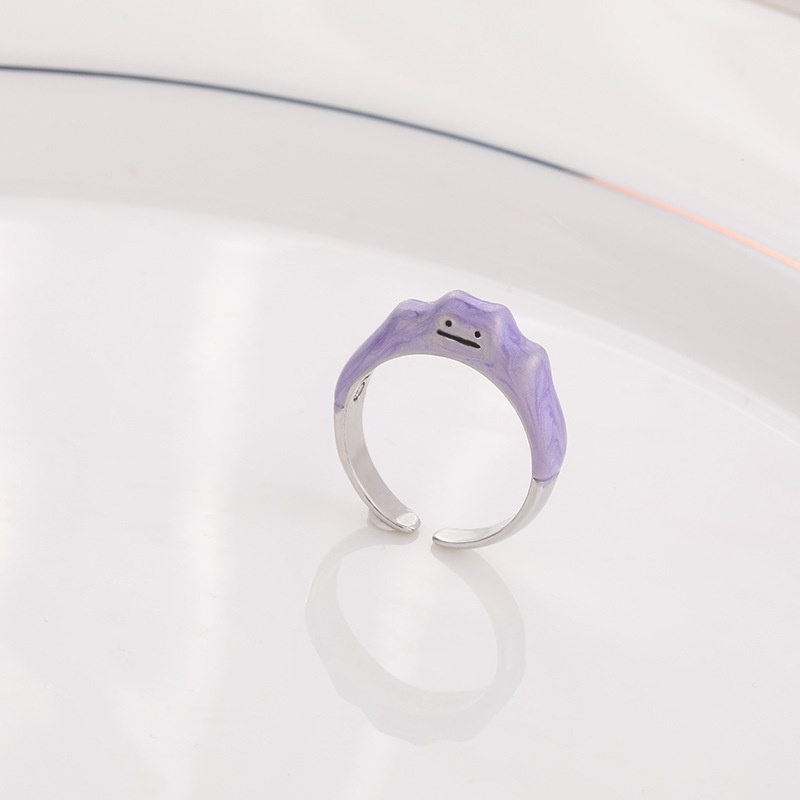 Ins New Design  Wind Can Dream Purple Treasure Kaleidoscope Cute Smiley Monster Ring