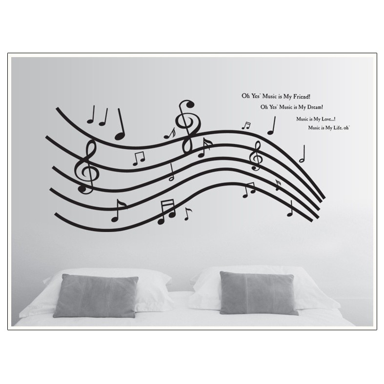 RELIZA WALL STICKER MUSIK NADA MELODI SONG NOTE AY9050 STIKER DINDING