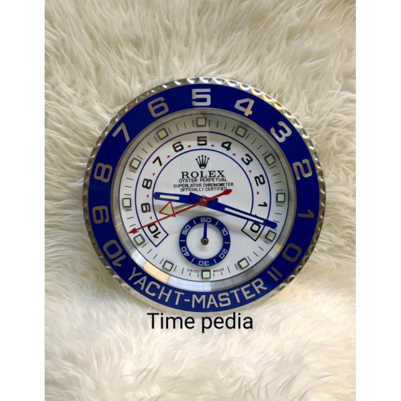 Jam Dinding Rolex Oyester Perpetual Yacht Master II Blue Dan Silver