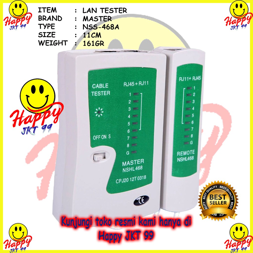 [ HAPPY JKT 99 ] LAN TESTER MASTER NSS-468A LEN RJ45 RJ11  ORIGINAL