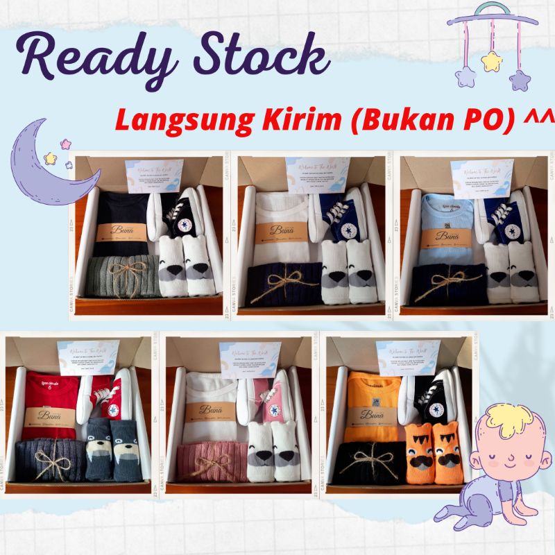 Buna Giftbox / Hampers Bayi / Kado Bayi / Parcel Bayi / Kado Bayi Laki Laki / Kado Bayi Perempuan / Parsel Bayi / Baby gift / Baby Gift Set / Gift Box / Hampers Newborn / Elmer Living-2